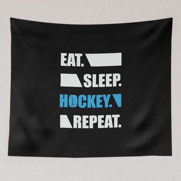 Item preview, EAT SLEEP HOCKEY REPEAT designed and sold by ArtHavenDesign.