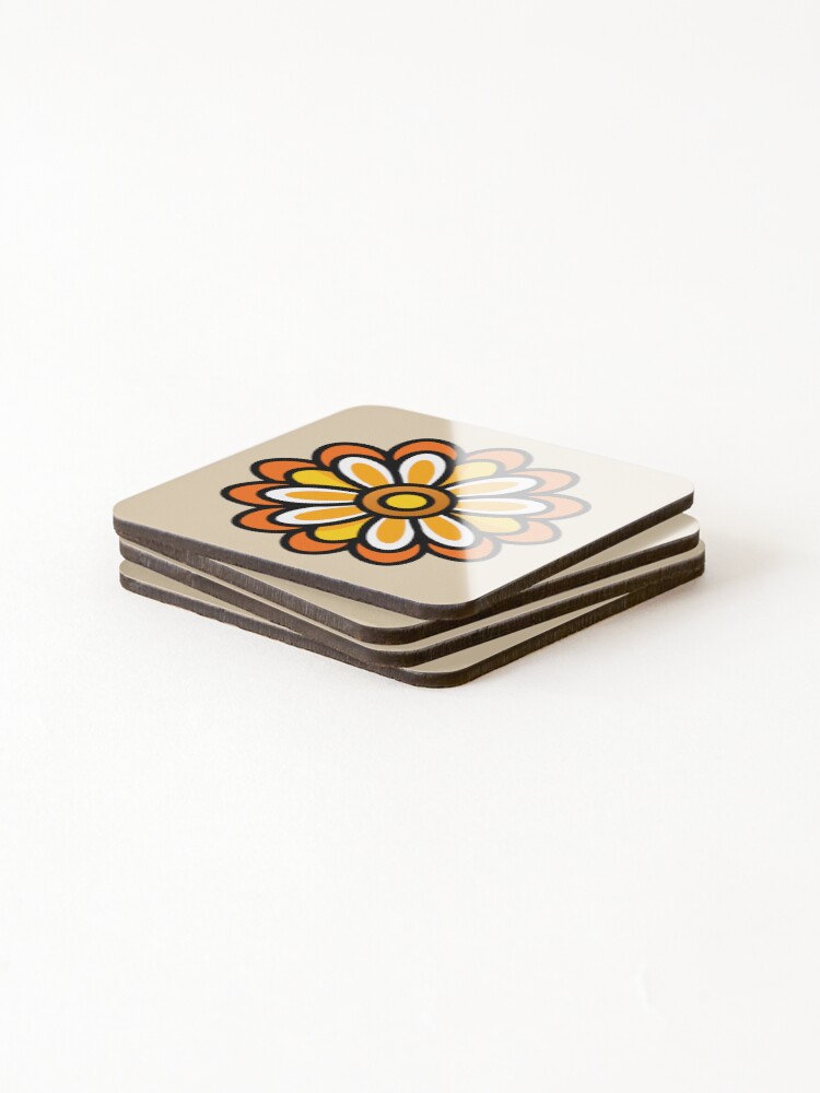 Thumbnail 4 of 5, Coasters (Set of 4), Retro Flower designed and sold by GraphicsClub.