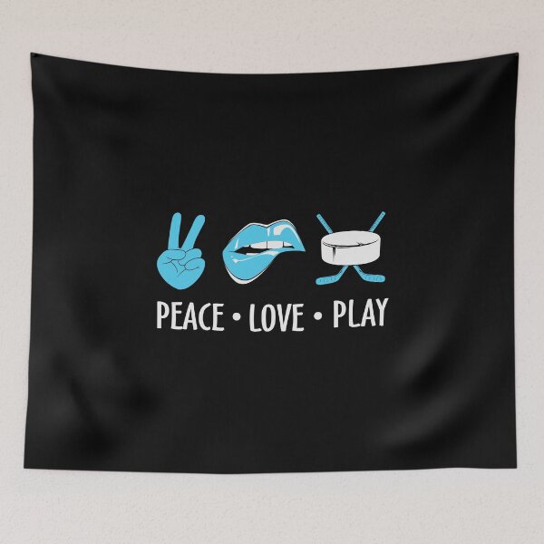 Item preview, Peace Love Play Hockey designed and sold by ArtHavenDesign.