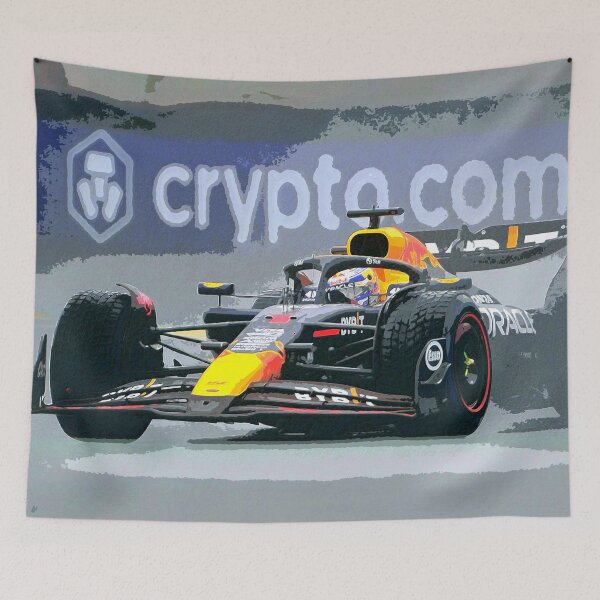 Item preview, Max Verstappen racing a brilliant race in the rain during the 2024 Brazilian Grand Prix at Interlagos watercolor designed and sold by Rodissimus1984.