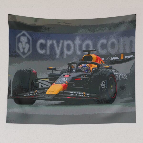 Item preview, Max Verstappen racing a brilliant race in the rain during the 2024 Brazilian Grand Prix at Interlagos abstract designed and sold by Rodissimus1984.