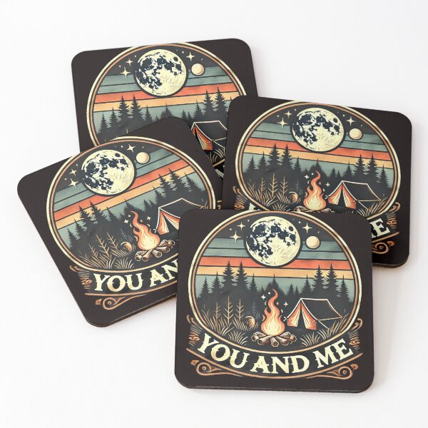 Item preview, RETRO,RELATIONSHIP,Romantic, Camping, Night Scene, Tent and Campfire designed and sold by EpicBuy.