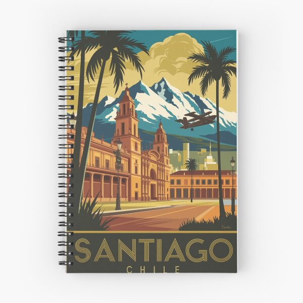 Item preview, Santiago Vintage Travel Poster designed and sold by TravelerRat.