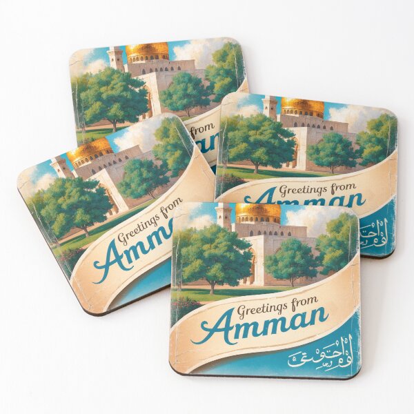 Item preview, Greetings from Amman Jordan Vintage Travel Retro Postcard Design designed and sold by TravelPostcardGems.