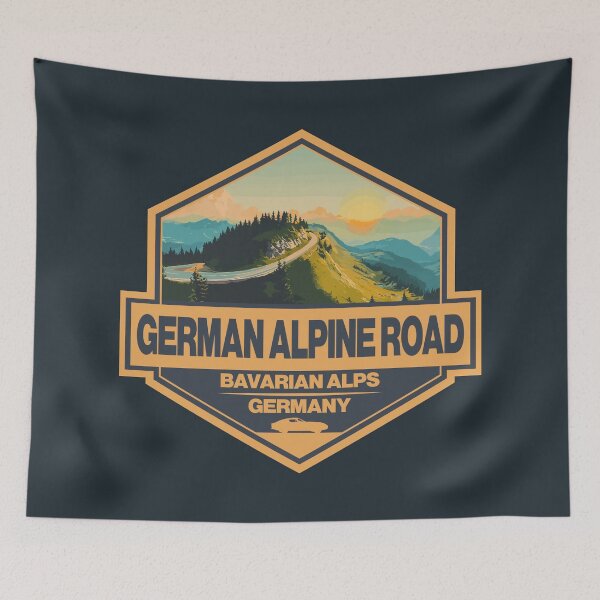 Item preview, German Alpine Road Germany Travel Art Badge designed and sold by KrisSidDesigns.