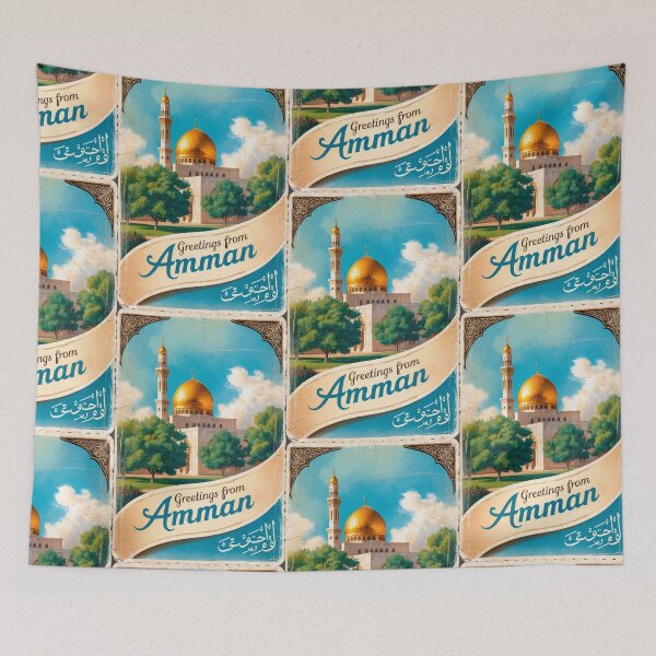 Item preview, Greetings from Amman Jordan Vintage Travel Retro Postcard Design designed and sold by TravelPostcardGems.