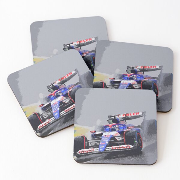 Item preview, Liam Lawson racing in the rain during the 2024 Brazilian Grand Prix at Interlagos watercolor designed and sold by Rodissimus1984.