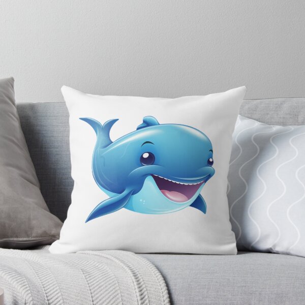 Item preview, Cute Smiling Cartoon Blue Whale Illustration for Kids designed and sold by jlprime.