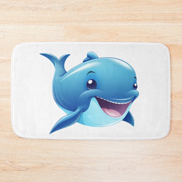 Item preview, Cute Smiling Cartoon Blue Whale Illustration for Kids designed and sold by jlprime.