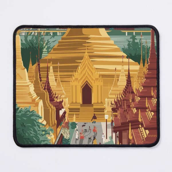 Item preview, Yangon Vintage Travel Poster designed and sold by TravelerRat.