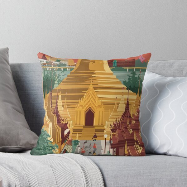 Item preview, Yangon Vintage Travel Poster designed and sold by TravelerRat.