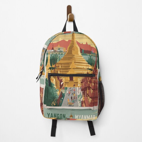 Item preview, Yangon Vintage Travel Poster designed and sold by TravelerRat.