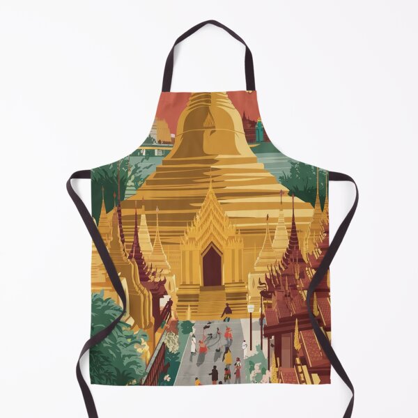 Item preview, Yangon Vintage Travel Poster designed and sold by TravelerRat.