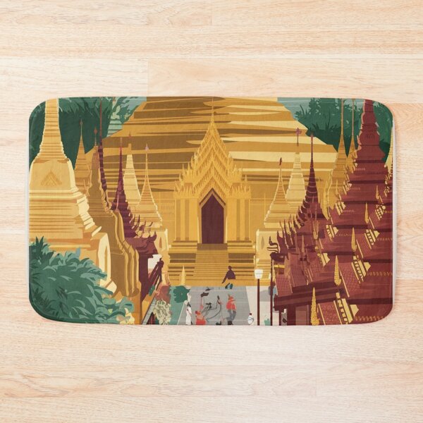 Item preview, Yangon Vintage Travel Poster designed and sold by TravelerRat.
