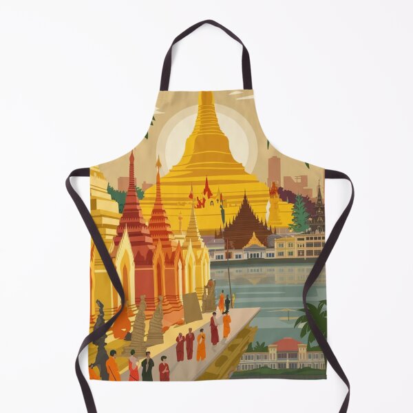Item preview, Yangon Vintage Travel Poster designed and sold by TravelerRat.