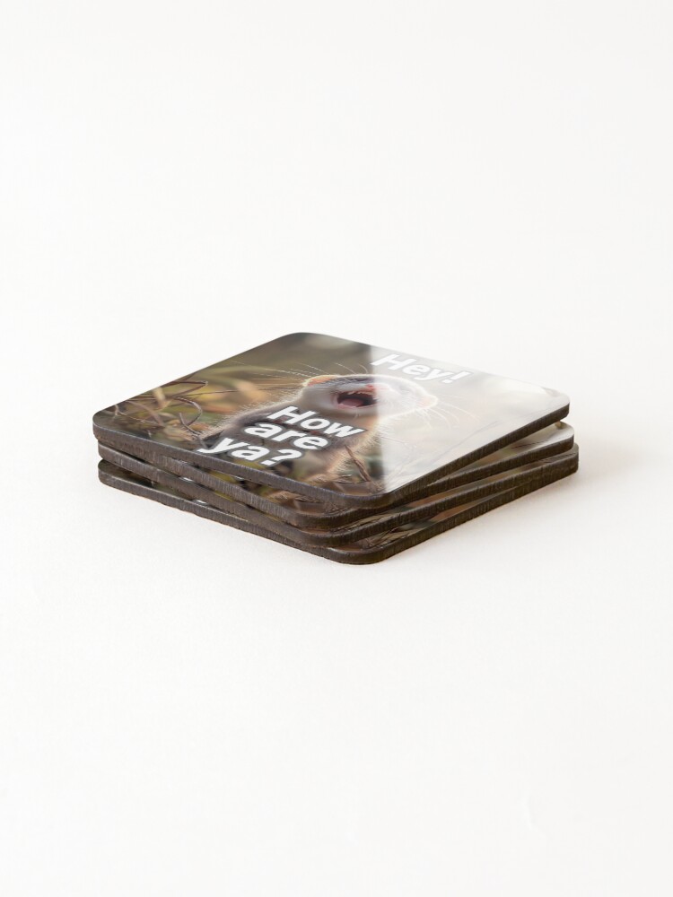 Thumbnail 4 of 5, Coasters (Set of 4), Hey! How Are Ya? designed and sold by Surreallytee.