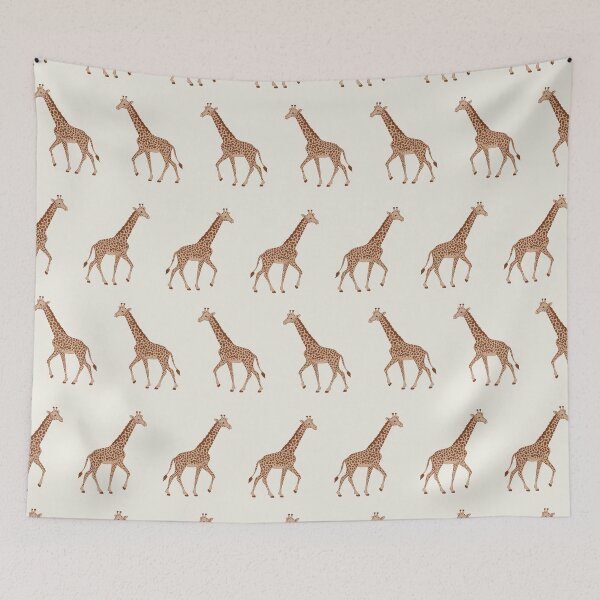 Item preview, Giraffe Parade - Classic Brown and Tan on Cream designed and sold by fancyashell.