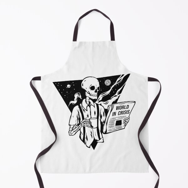 Item preview, skull reading newspaper while drinking coffee designed and sold by Erlin Rudho.