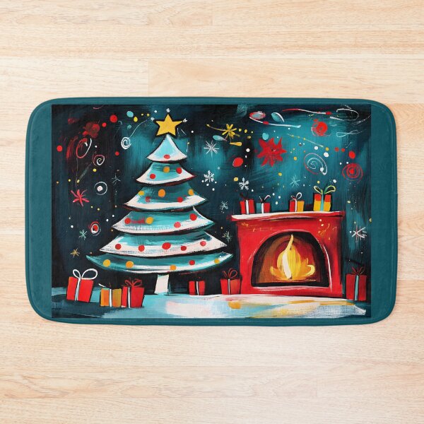 Item preview, Whimsical Christmas Cheer - Decorated Tree, Shining Star, and Cozy Fireplace: Merry XMAS designed and sold by OlfactoART Studio.