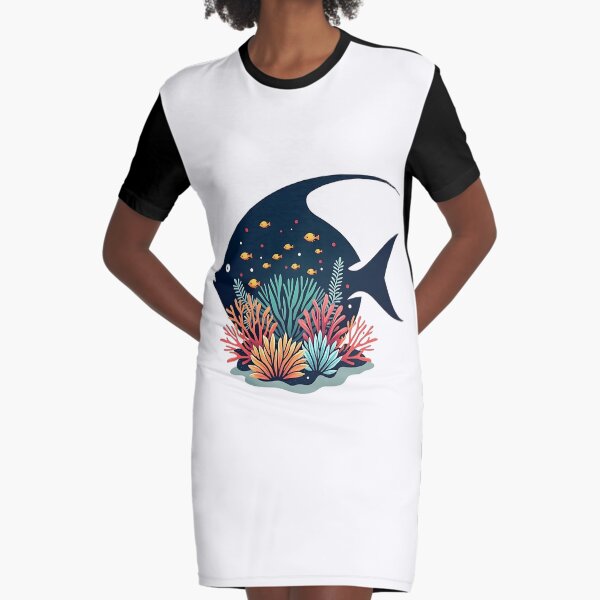 Artikel-Vorschau von Fischsilhouette gefüllt mit Korallenriff, designt und verkauft von VibeTCreations.