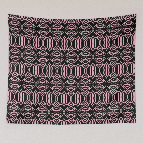 Item preview, Floral Symmetries: Black and Pink 1 designed and sold by AneissPiaf.