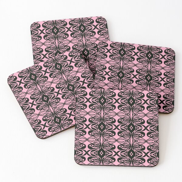 Item preview, Floral Symmetries: Black and Pink 3 designed and sold by AneissPiaf.