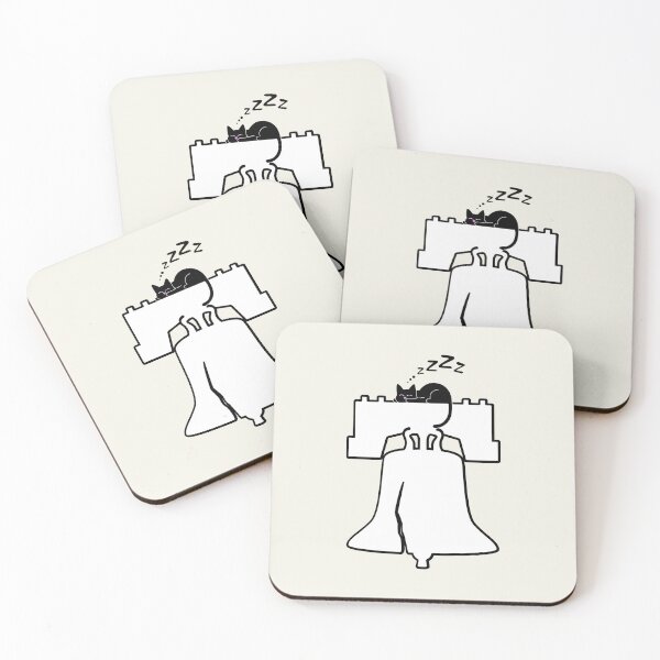 Item preview, Sleeping Cat on Liberty Bell Pennsylvania State Pride for Pet Lovers designed and sold by GoblinBoutique.