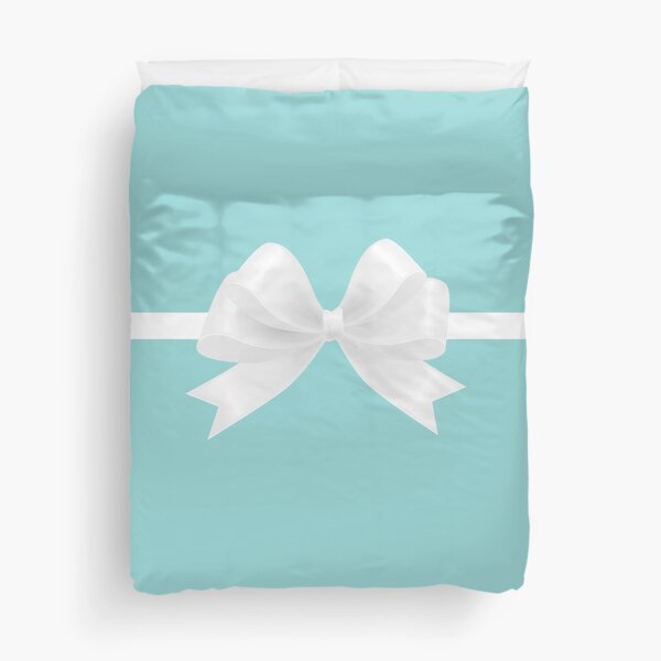 Turquoise & White Bow Duvet Cover