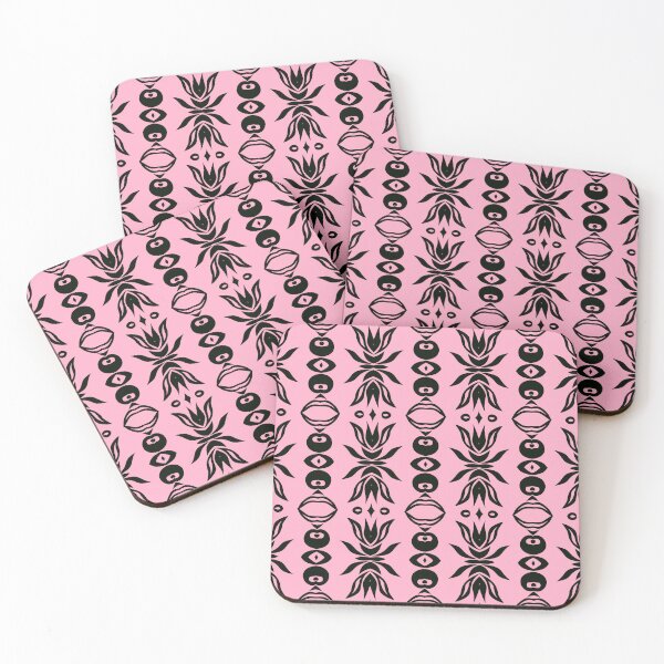 Item preview, Floral Symmetries: Black and Pink 8 designed and sold by AneissPiaf.