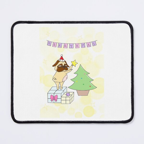 Item preview, Pug with Christmas tree designed and sold by pugbobo.