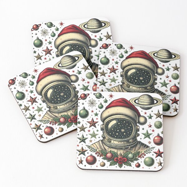Item preview, Astronaut Santa in Space - Cosmic Christmas Art designed and sold by lubushop1.