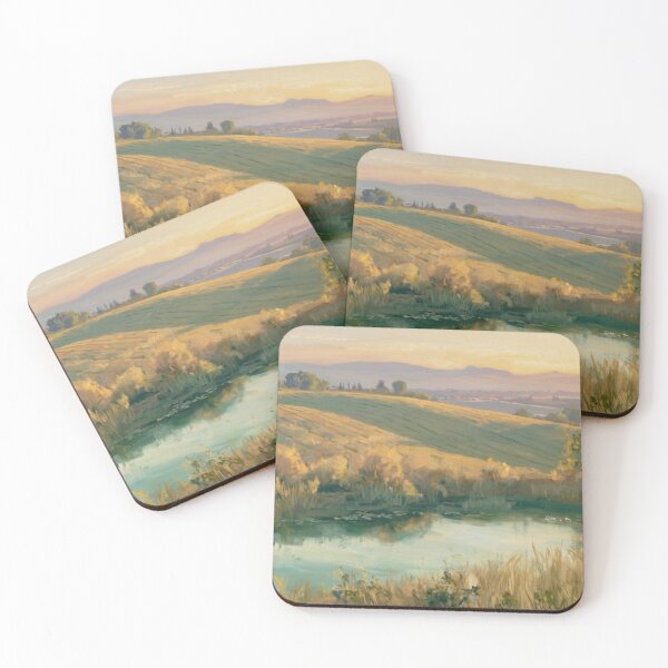 Item preview, Idyllic French Countryside at Dawn Landscape. Art By Carraann  designed and sold by CARRAANN.