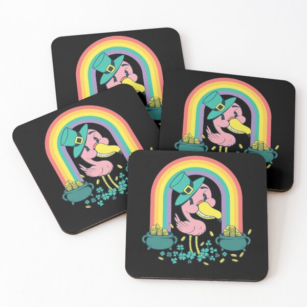 Item preview, St. Patrick's Day Flamingo Rainbow shirt designed and sold by DrawHandArt.