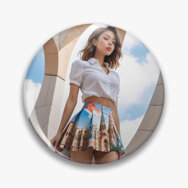 Item preview, A beautiful woman wears and visits a building of Gaudi designed and sold by reiniere2024.