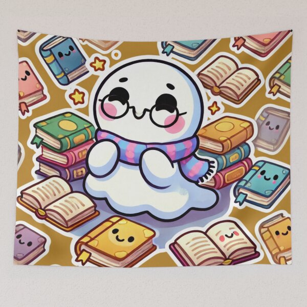 Item preview, ghost reading  book aesthetic designed and sold by NutSkyArt.