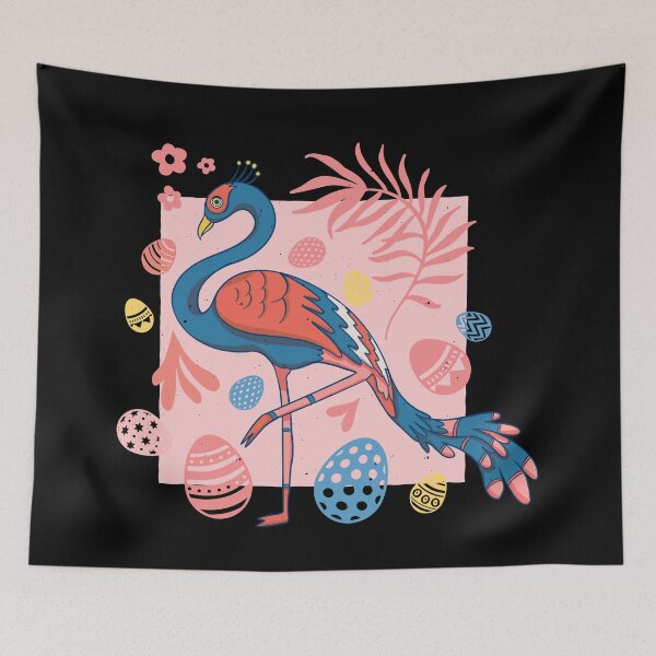 Item preview, fantastic Easter Flamingo holiday designed and sold by DrawHandArt.