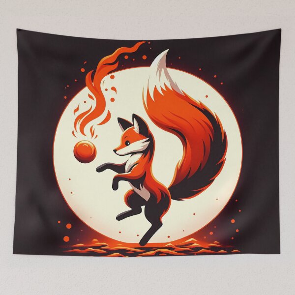 Item preview, Fox Cub Playing with Fireball, Ai Generated Art  designed and sold by ACC .