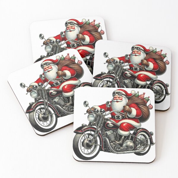 Item preview, Santa Riding Motorcycle Christmas Art designed and sold by lubushop1.