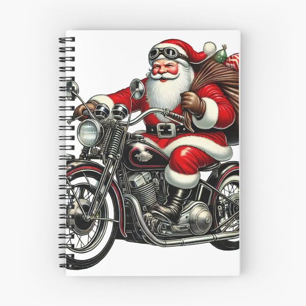 Item preview, Santa Riding Motorcycle Christmas Art designed and sold by lubushop1.