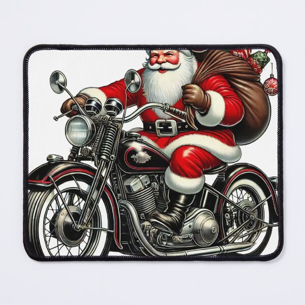 Item preview, Santa Riding Motorcycle Christmas Art designed and sold by lubushop1.