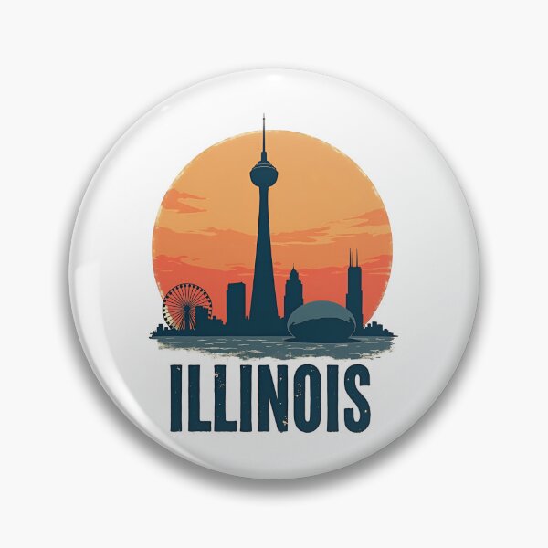 Item preview, Illinois Skyline Sunset - Chicago Iconic designed and sold by CyberPeakZ.