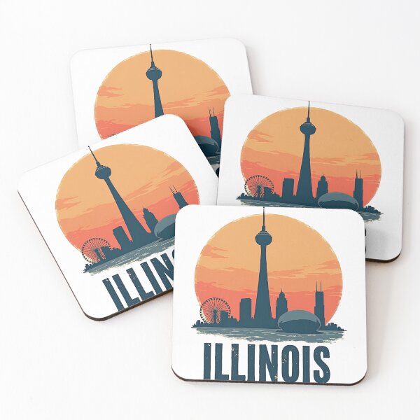 Item preview, Illinois Skyline Sunset - Chicago Iconic designed and sold by CyberPeakZ.