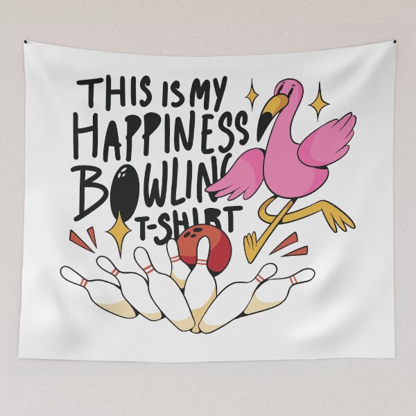 Item preview, Funny Flamingo this is my happiness Bowling Design  designed and sold by DrawHandArt.