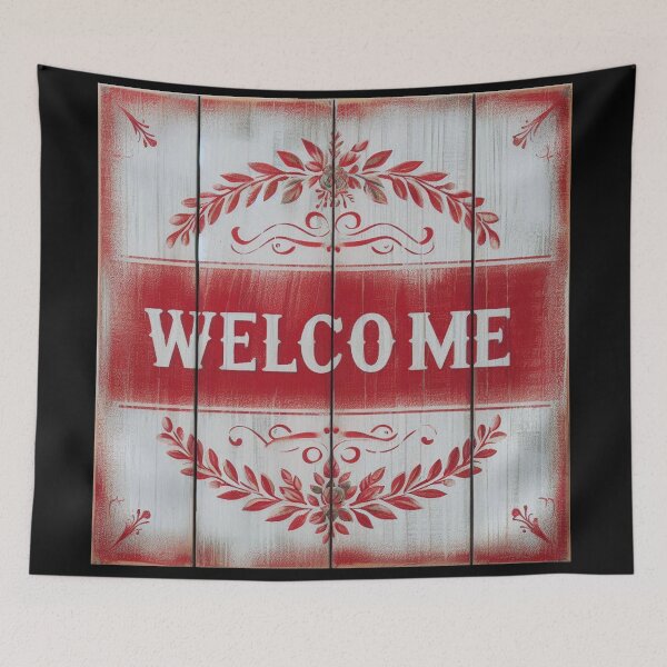Item preview, WELCOME Stressed Wood Sign Sticker designed and sold by carlarmes.