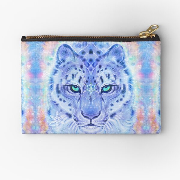 Item preview, The Snow Queen - Beautiful Snow Leopard surrounded by Snow Flakes designed and sold by Jezhawk.