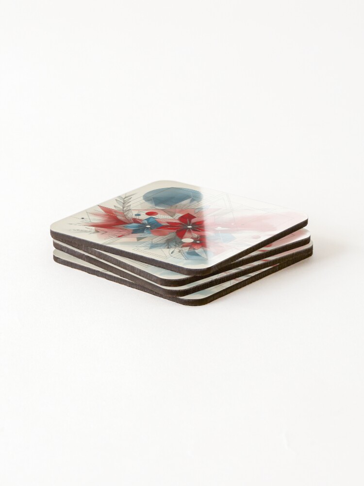 Thumbnail 4 of 5, Coasters (Set of 4), Pastel Abstract Floral designed and sold by GraphicsClub.