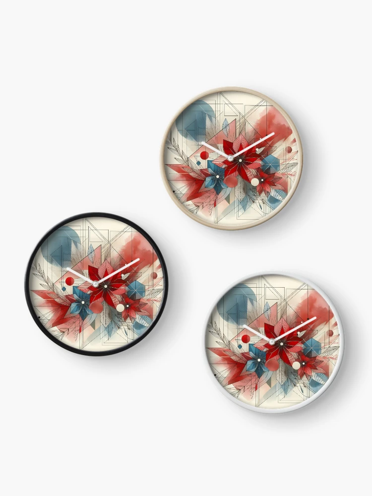 Thumbnail 3 of 4, Clock, Pastel Abstract Floral designed and sold by GraphicsClub.