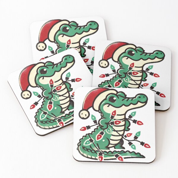 Item preview, Cute Christmas Alligator with Santa Hat and Lights designed and sold by lubushop1.