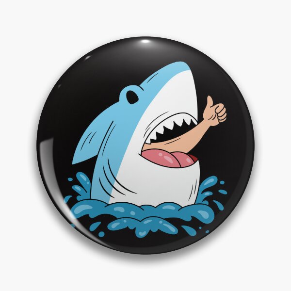 Item preview, Funny Shark Thumbs-Up Cartoon Design  designed and sold by DrawHandArt.