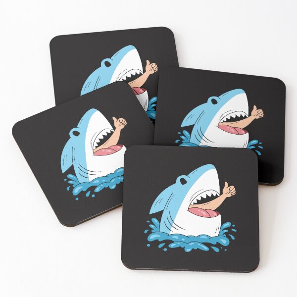 Item preview, Funny Shark Thumbs-Up Cartoon Design  designed and sold by DrawHandArt.